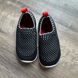 See Kai Run Black Slip-On First Walker Shoes